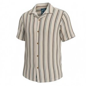 Free Planet Striped Textured Cotton Button Front Shirt Men’s M